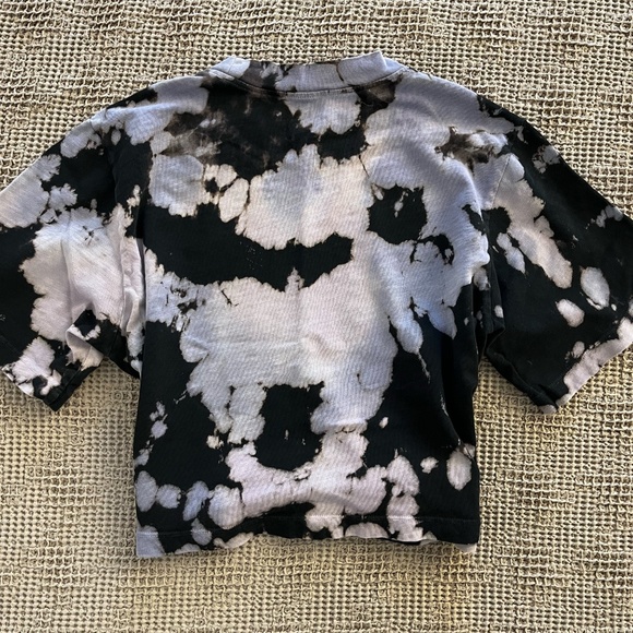 Cotton Citizen Tokyo Tie Dye Crop Tee Women's Small Crewneck Lavender Black - Picture 5 of 6